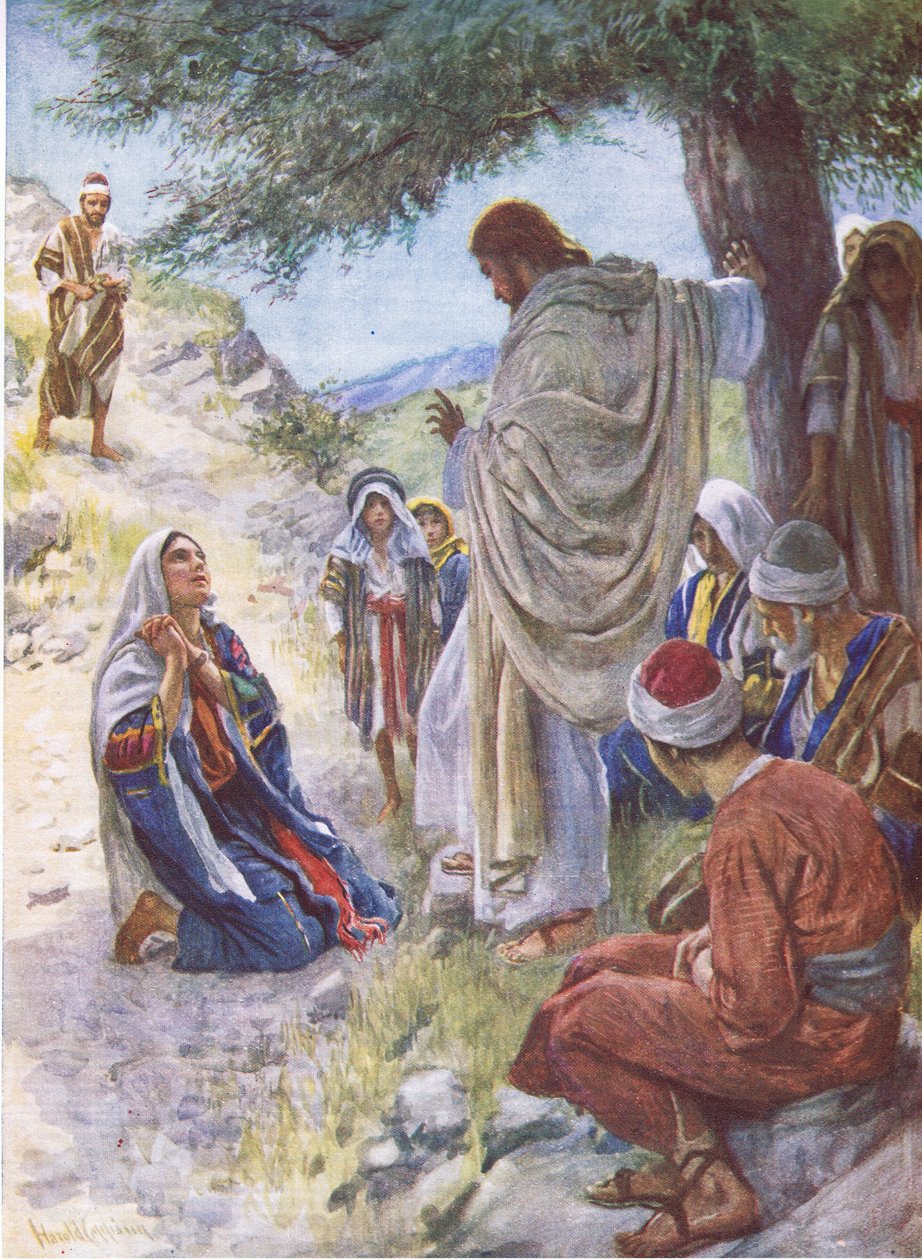 A fé de Martha, ilustração de imagens que ensinam a série de coroa, 1920 de Harold Copping