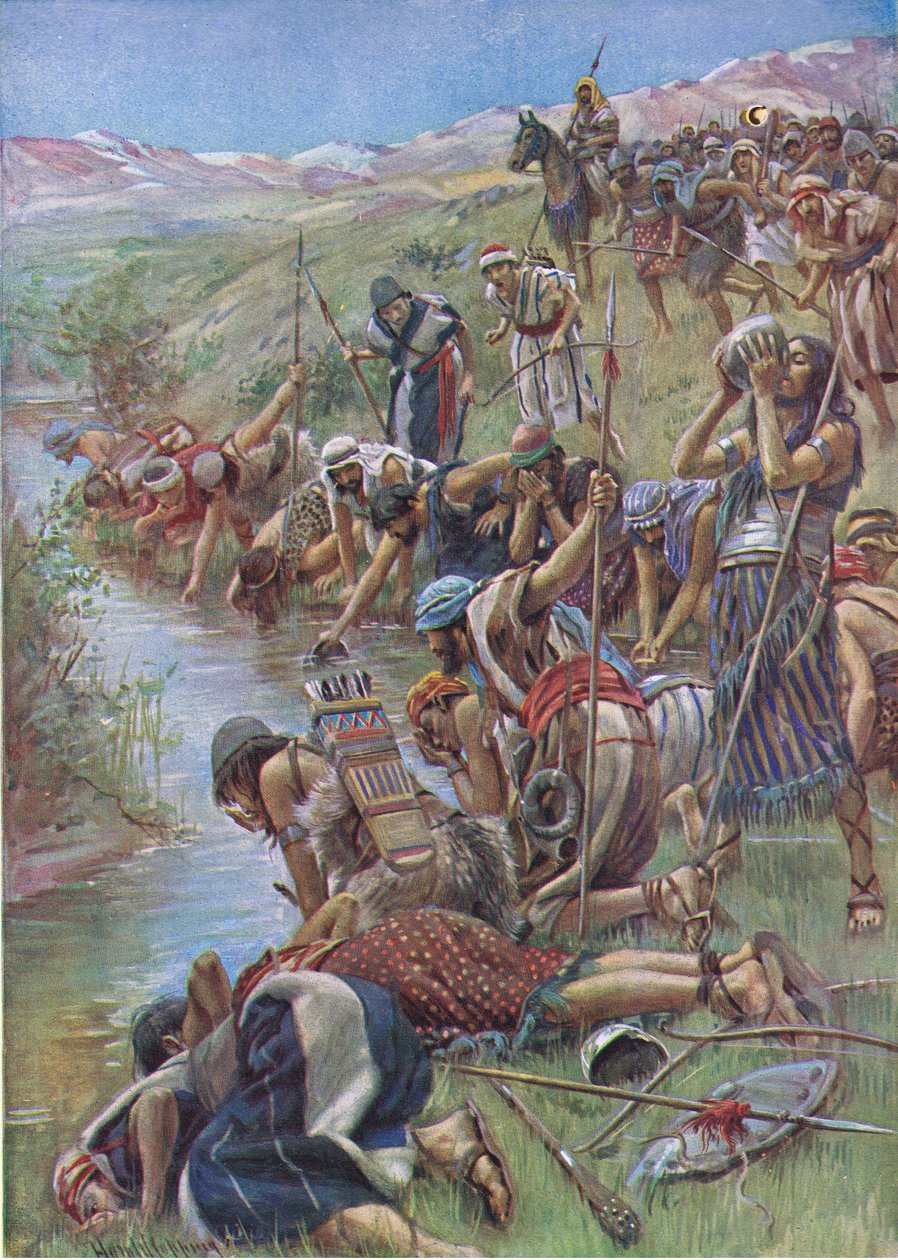 O homem que lambeu, ilustração de imagens que ensinam a série de coroa, 1920 de Harold Copping
