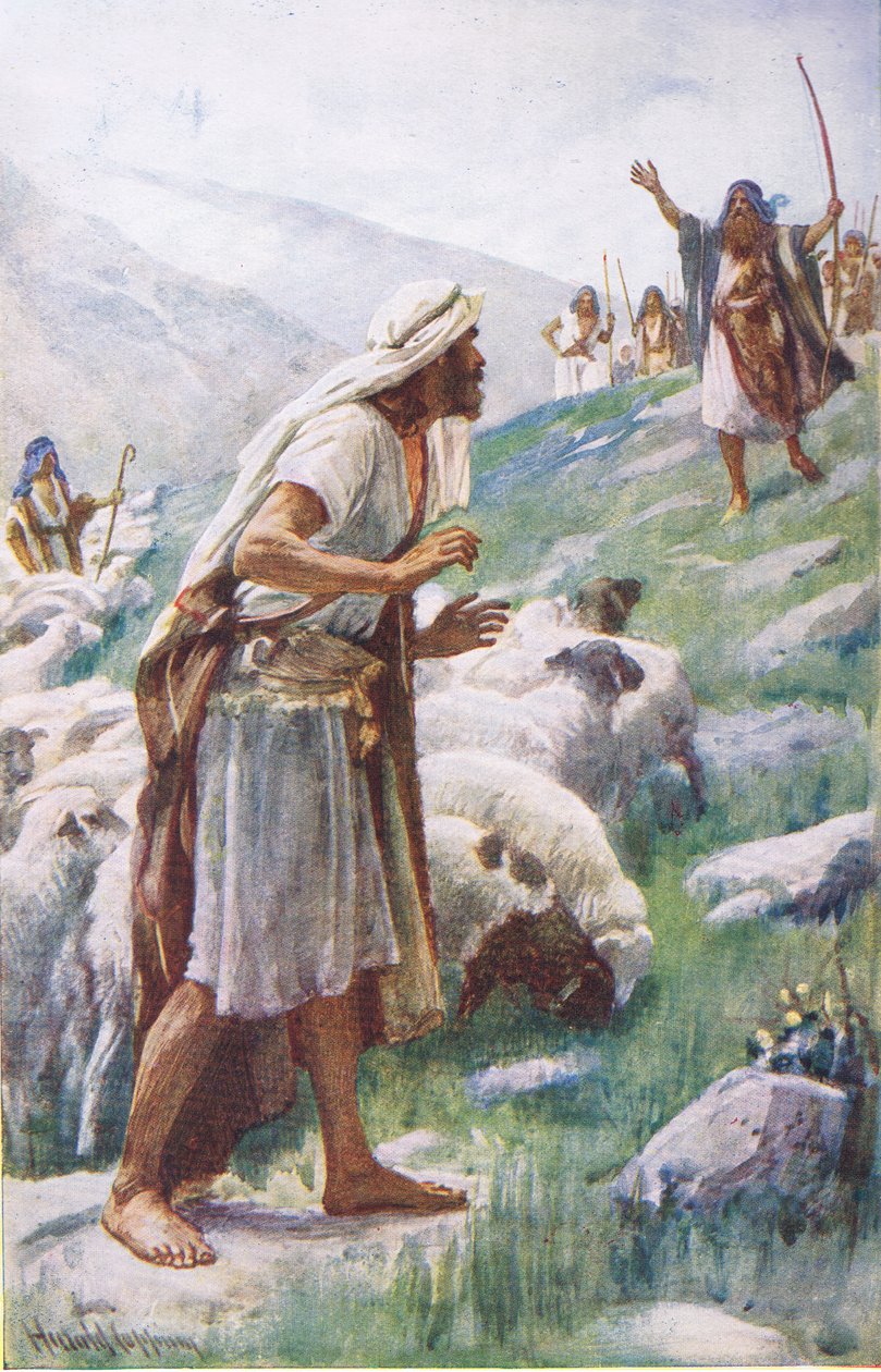 O encontro de Jacob e Esaú, ilustração de 