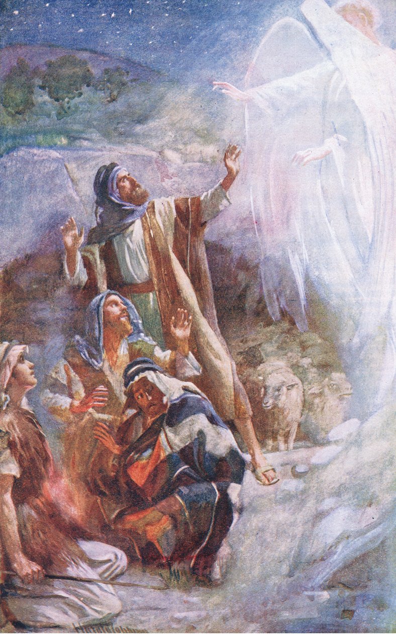 Os pastores de Belém, ilustração deHarold Copping Pictures: The Crown Series, c.1920s de Harold Copping