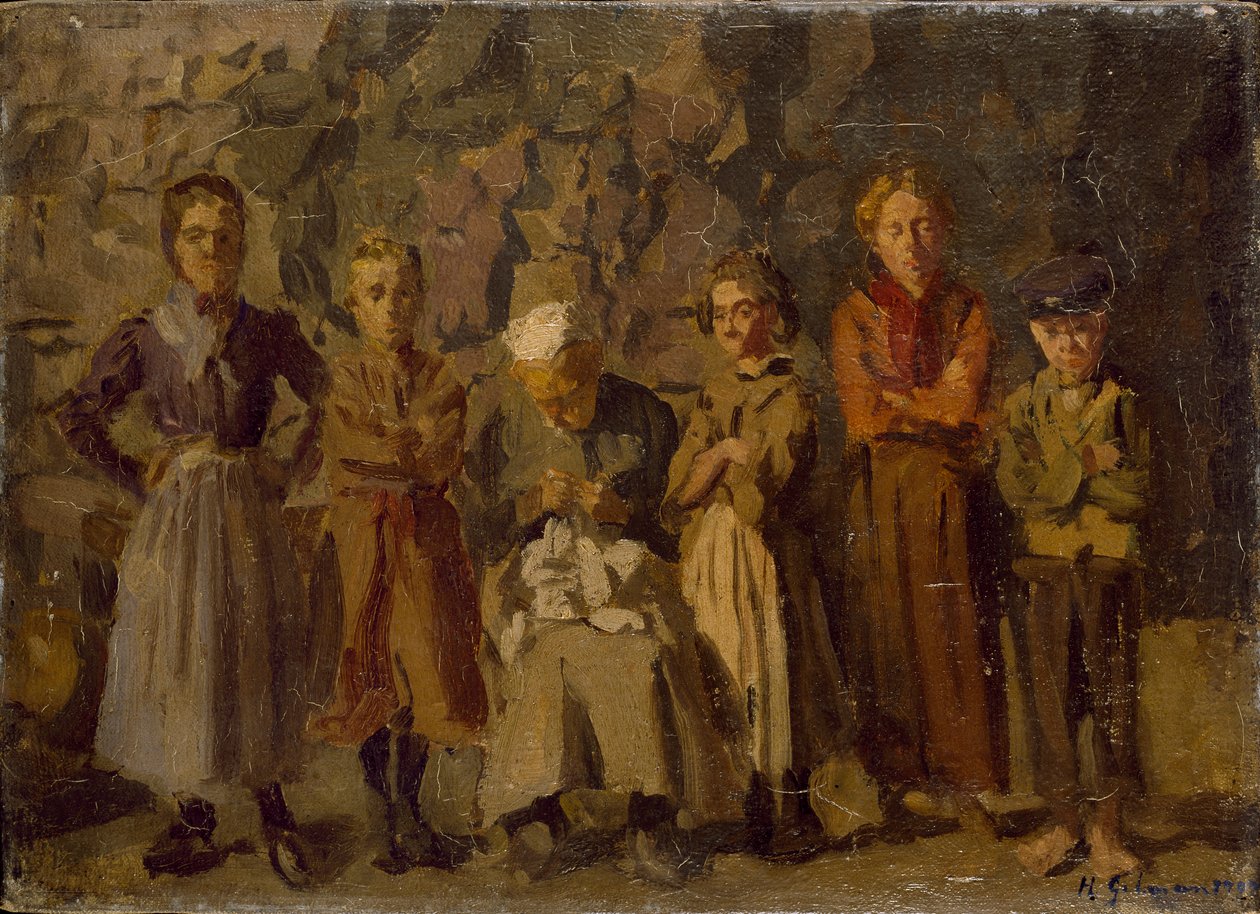 Moradores das cavernas, Dieppe, 1907 de Harold Gilman