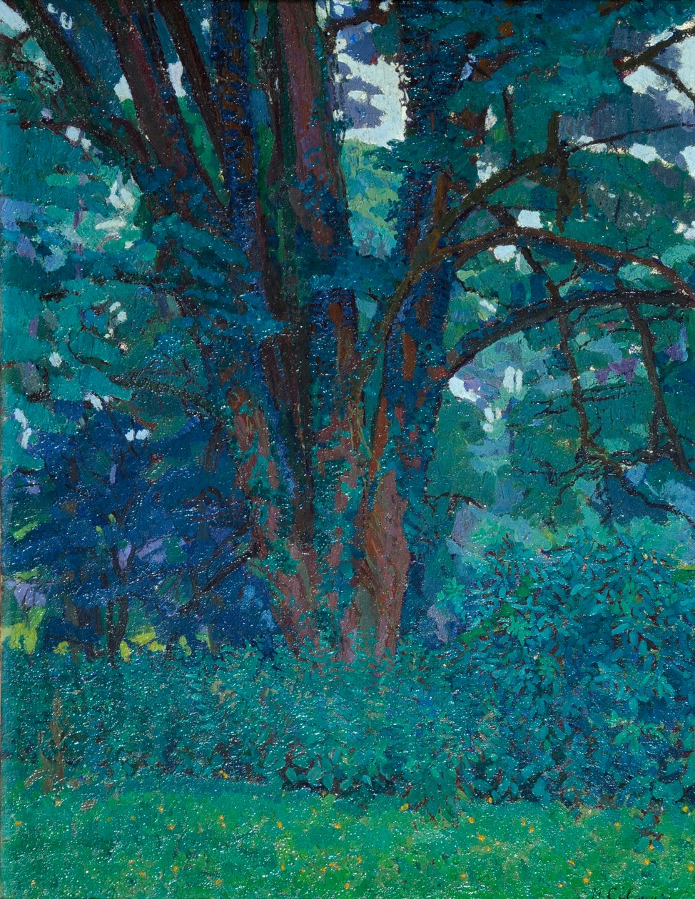 Em Gloucestershire, c.1916 (óleo sobre tela) de Harold Gilman