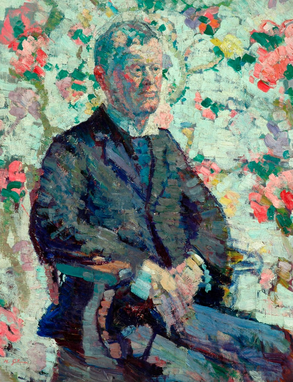 Retrato de um homem, c.1912-14 (óleo sobre tela) de Harold Gilman