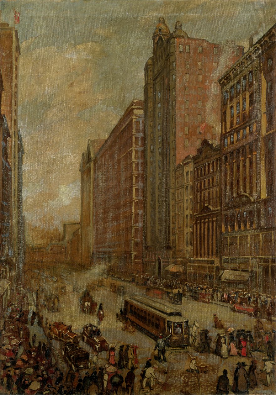 State Street, Chicago (óleo sobre tela) de Harold Harrington Betts