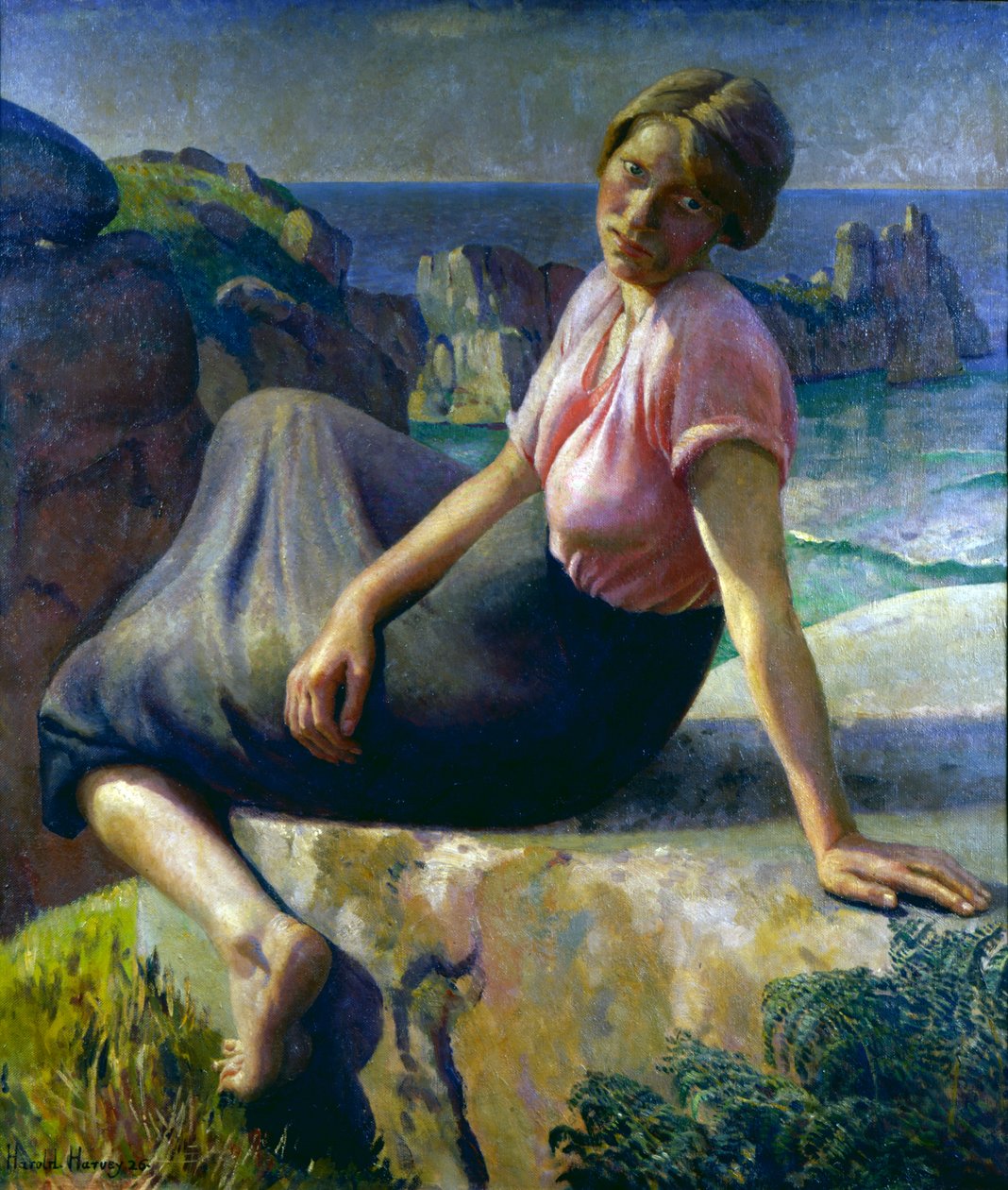 Rapariga num penhasco de Harold Harvey