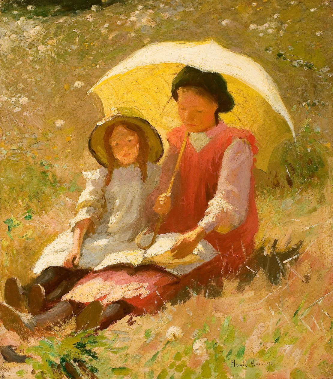 Férias (óleo sobre tela) de Harold Harvey
