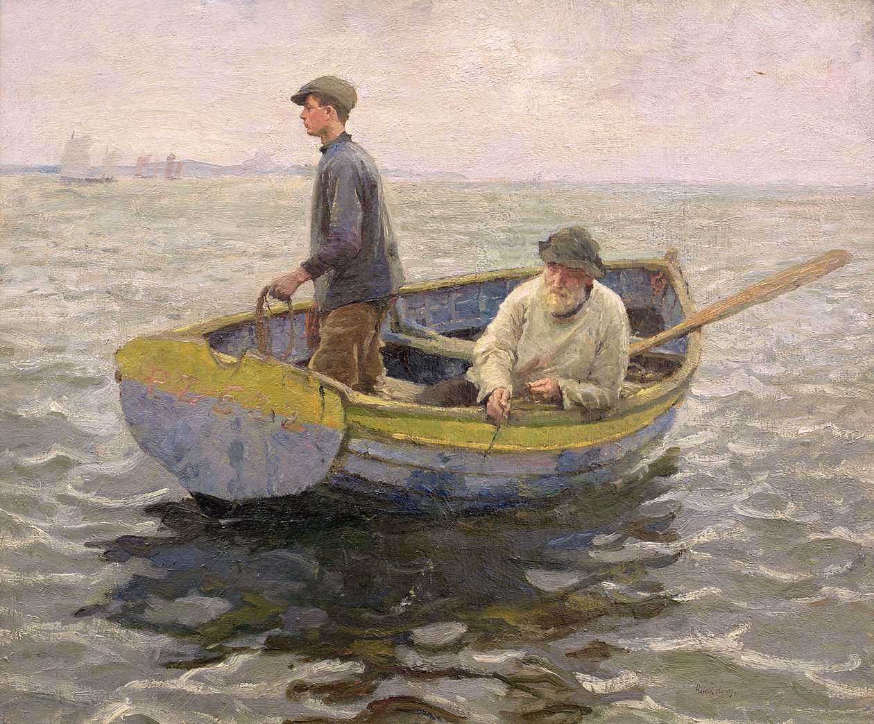 In the Whiting Ground, c.1914 (óleo sobre tela) de Harold Harvey