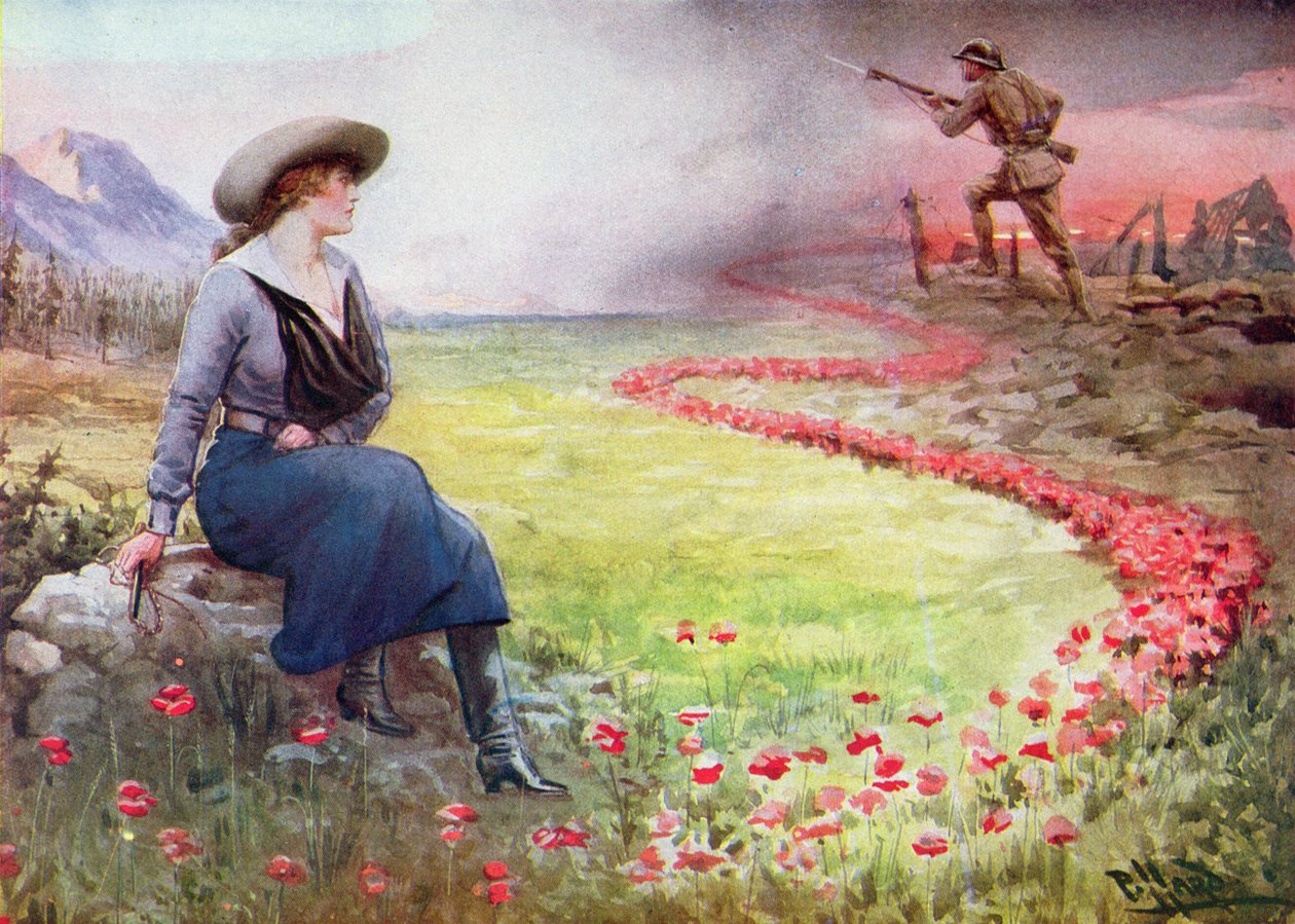 A Linha Vermelha Fina (cor litho) de Harold Hume Piffard