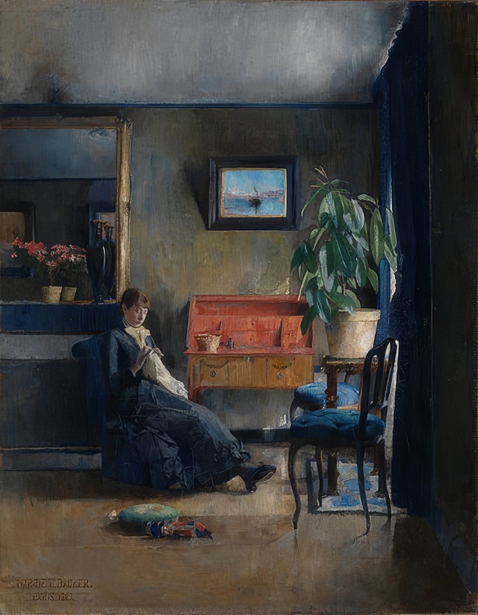Interior azul. 1883 de Harriet Backer