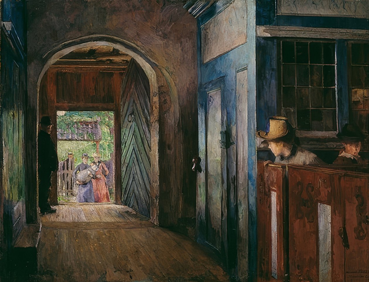 Batismo na Igreja de Tanum. 1892 de Harriet Backer