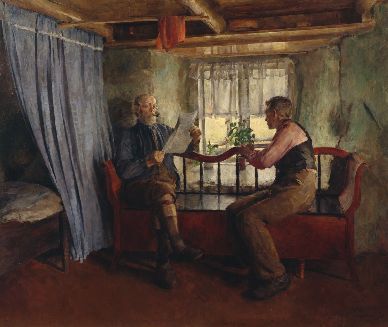 Numa sala de estar de agricultores de Harriet Backer