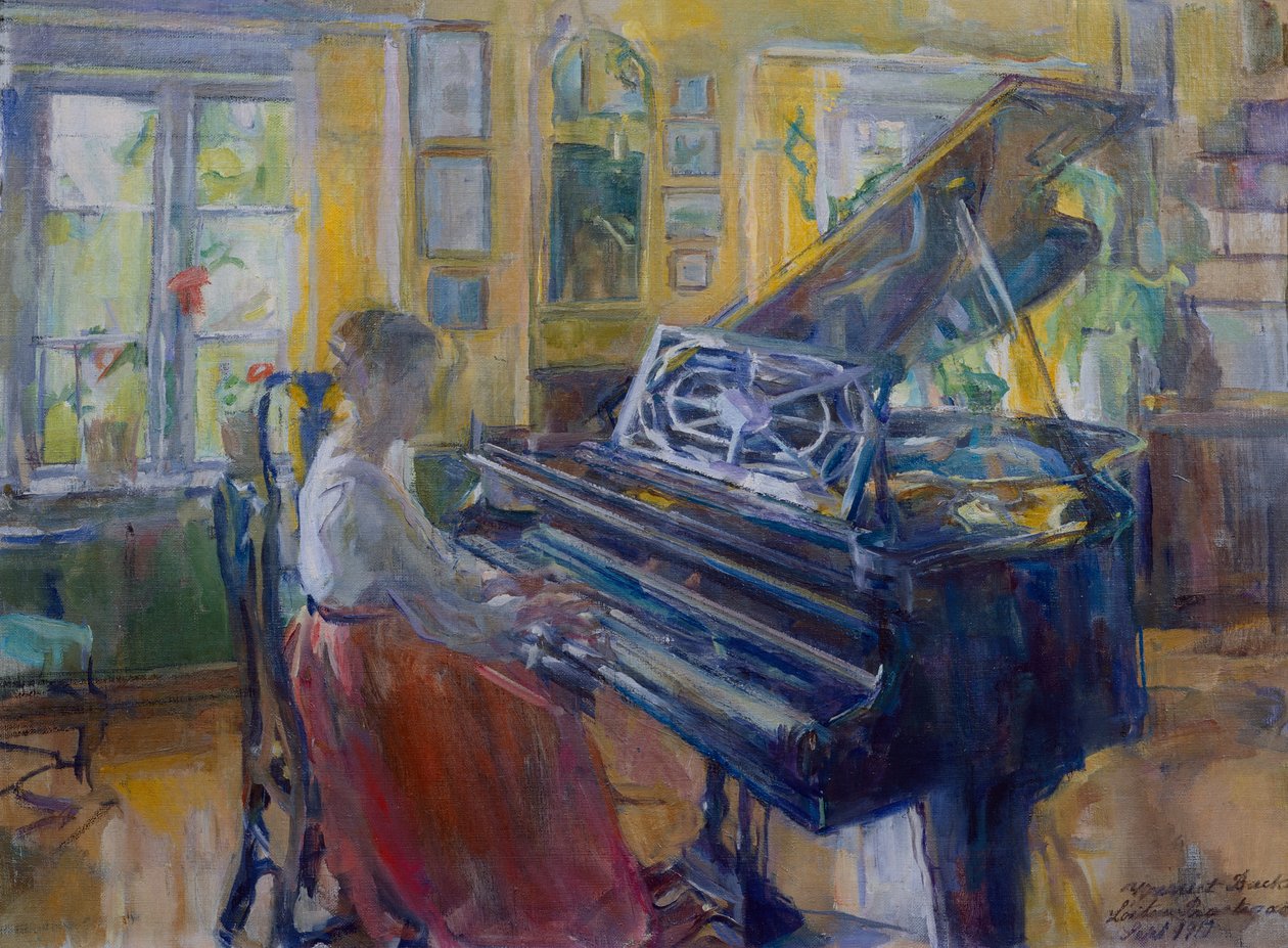 Música, interior da reitoria de Loiten de Harriet Backer