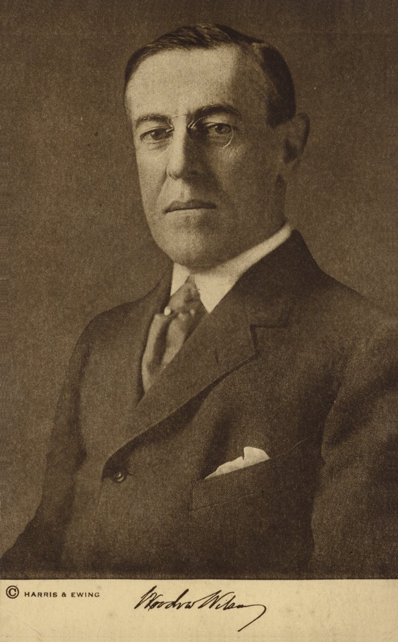 Woodrow Wilson (fotografia a preto e branco) de Harris & Ewing