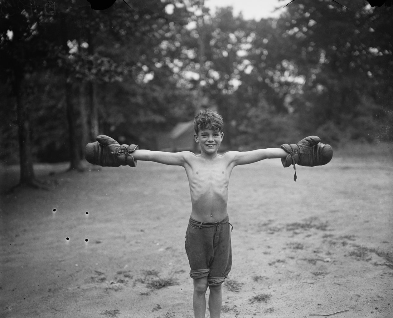 Rapaz Jovem com Luvas de Boxe de Harris & Ewing