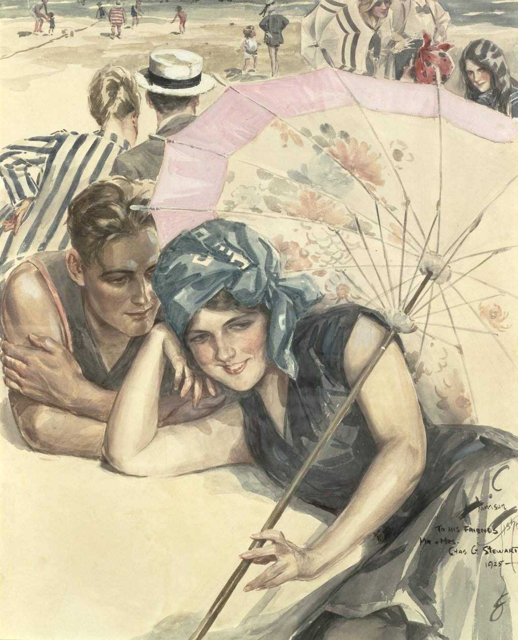 The First Pebble, 1925 (wc no papel) de Harrison Fisher
