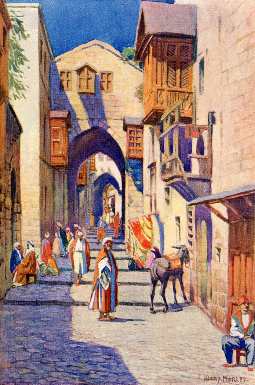 Uma rua em Jerusalém, c.1910 de Harry Morley