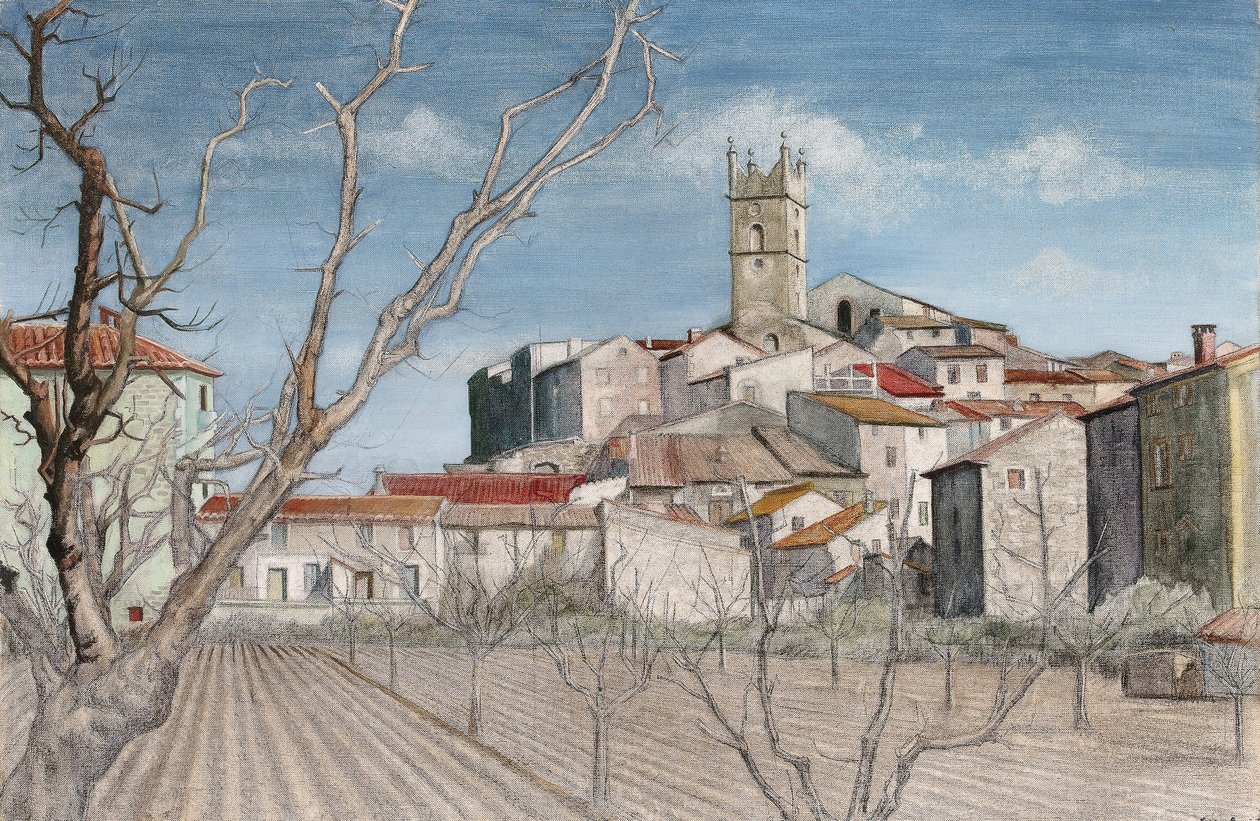 Primavera adiantada, vista através de um pomar, c.1925 (para detalhes ver 244484) de Harry Morley