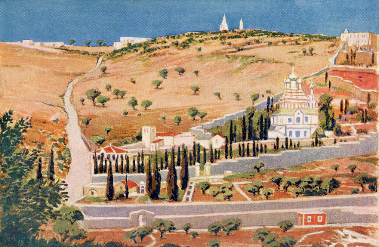 O Monte das Oliveiras, Jerusalém, c.1910 de Harry Morley
