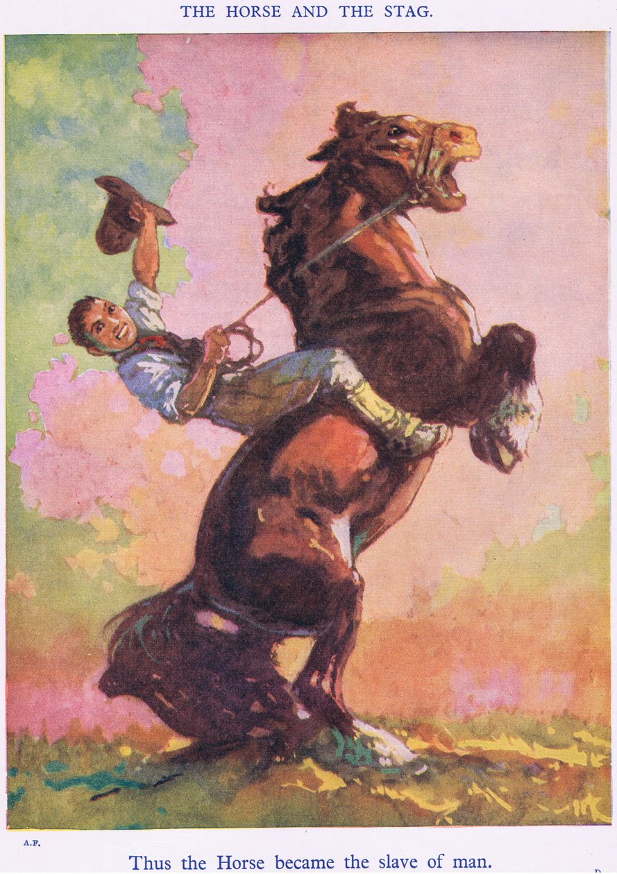 Assim, o cavalo tornou-se escravo do homem (do cavalo e do veado) de Harry (1878 1950) Rountree
