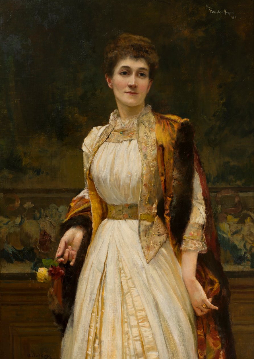 Retrato de Lady Ida Lumley, Viscondessa Newport, depois Condessa de Bradford, c.1888 (óleo sobre tela) de Harry Baldry