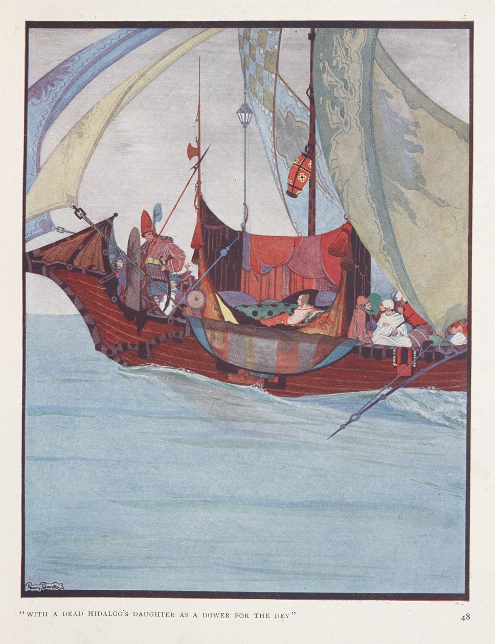 Uma balada dos capitães. "Com a filha de um Hidalgo morto
 como dote para o rei" de Harry Clarke