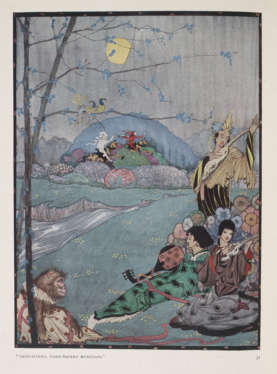 Arábia. "Músicos de cabelos escuros e semi-silenciosos" de Harry Clarke