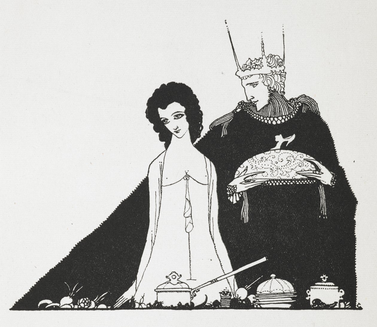 Ilustração para a história "Cinderela; ou, o sapatinho de cristal". de Harry Clarke