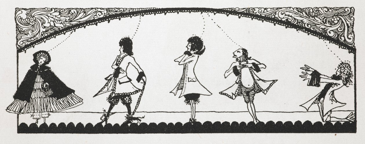 Ilustração para a história "O capuchinho vermelho". de Harry Clarke