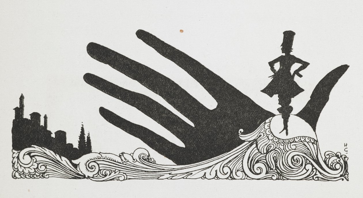 Ilustração para a história "Polegarzinho". de Harry Clarke