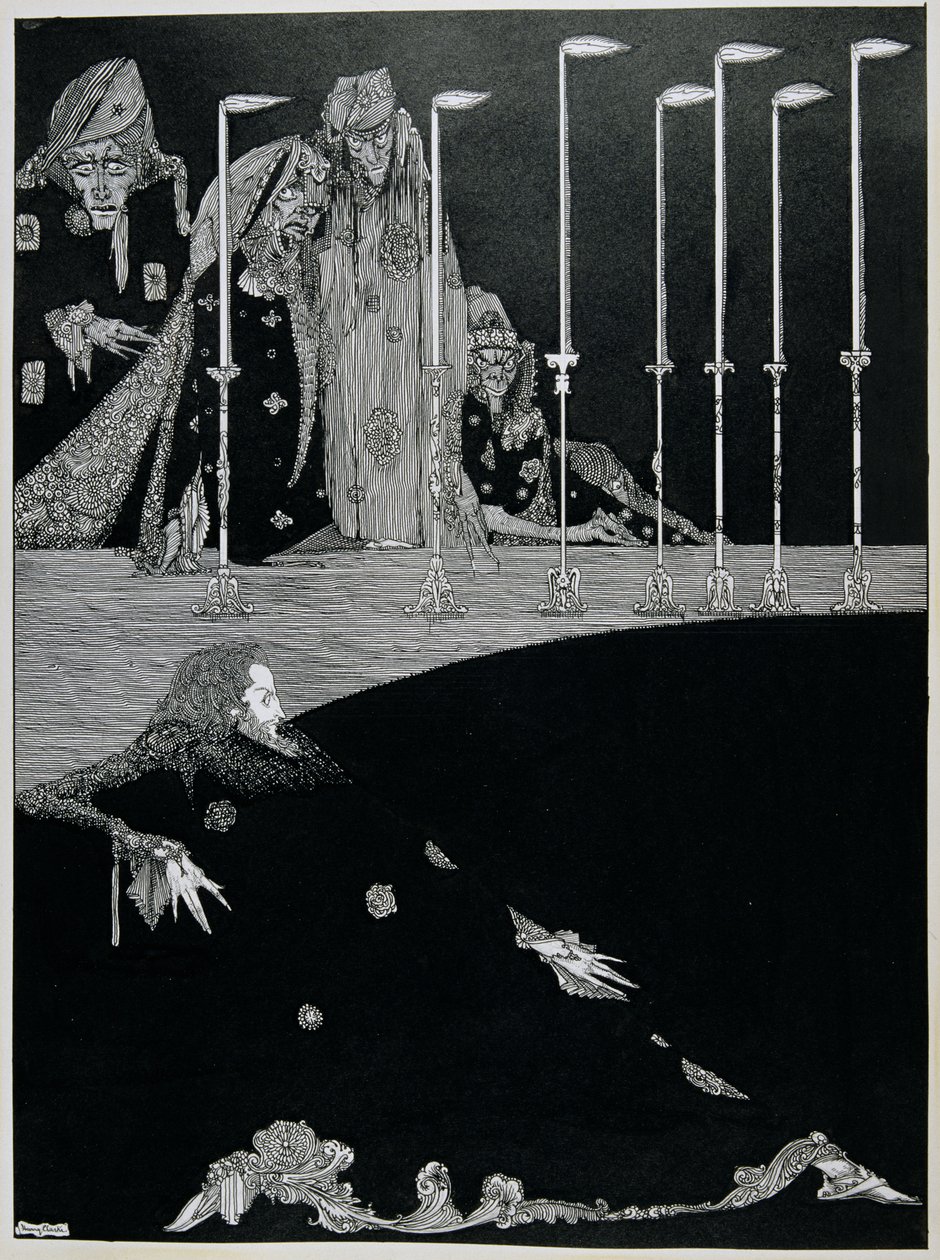 O poço e o pêndulo, c.1923 (pena & tinta) de Harry Clarke