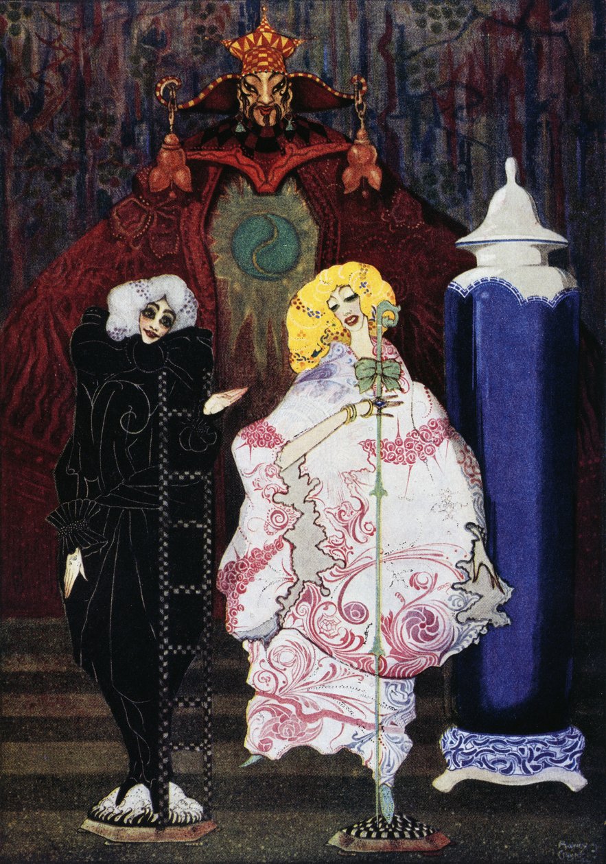 A Pastorinha e a Chaminé, conto de fadas de Hans Christian Andersen (1805-1875), ilustração de Harry Clarke (1890-1931) de Harry Clarke