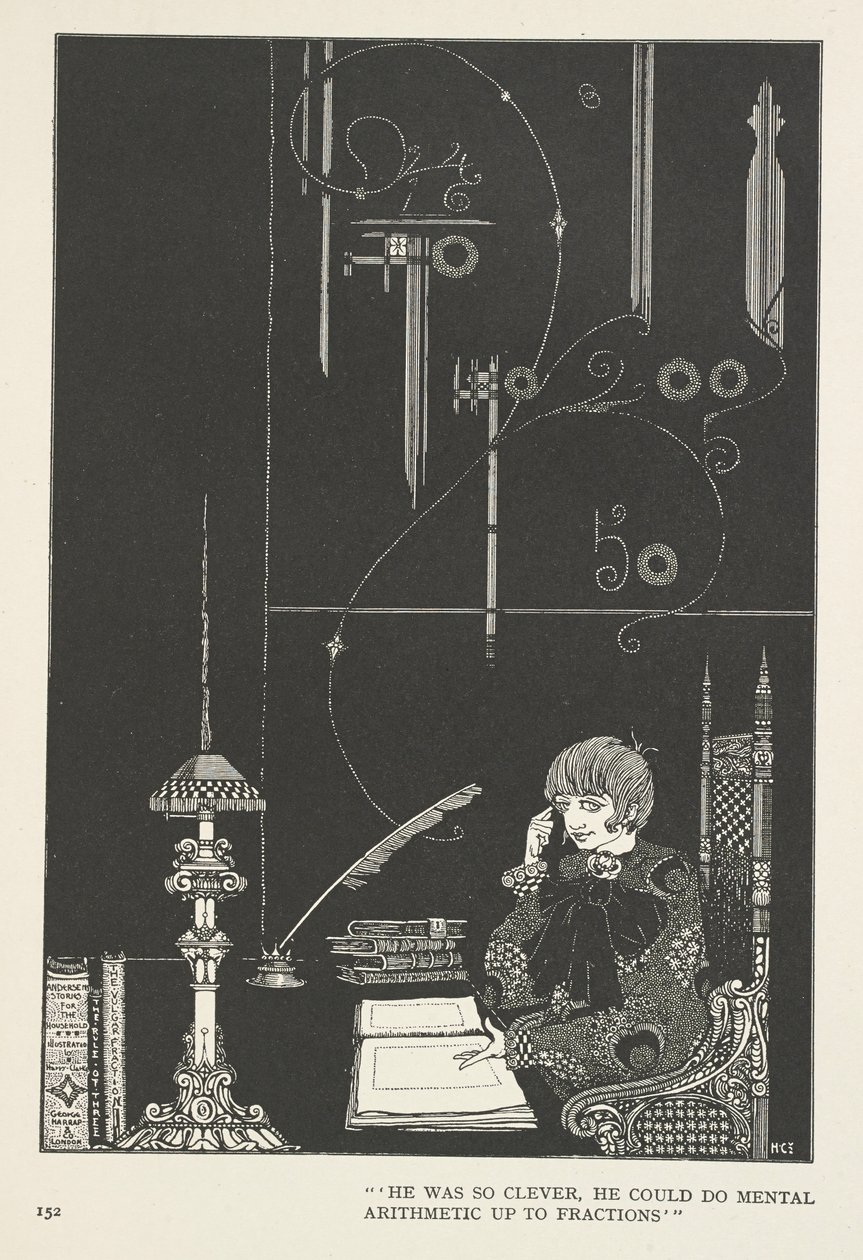 A Rainha da Neve. Era tão inteligente que conseguia fazer aritmética mental até às fracções. de Harry Clarke