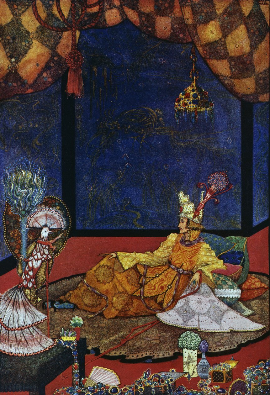 O rouxinol, conto de fadas de Hans Christian Andersen (1805-1875), ilustração de Harry Clarke (1890-1931) de Harry Clarke