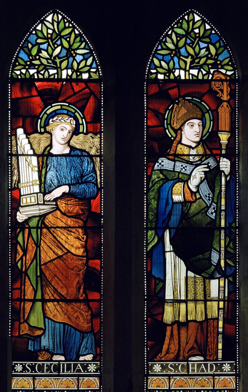 Thursford, St Andrew, James Powell e filhos, Harry Wooldridge, Santa Cecília e Santa Chad, 1873 de Harry Ellis Wooldridge