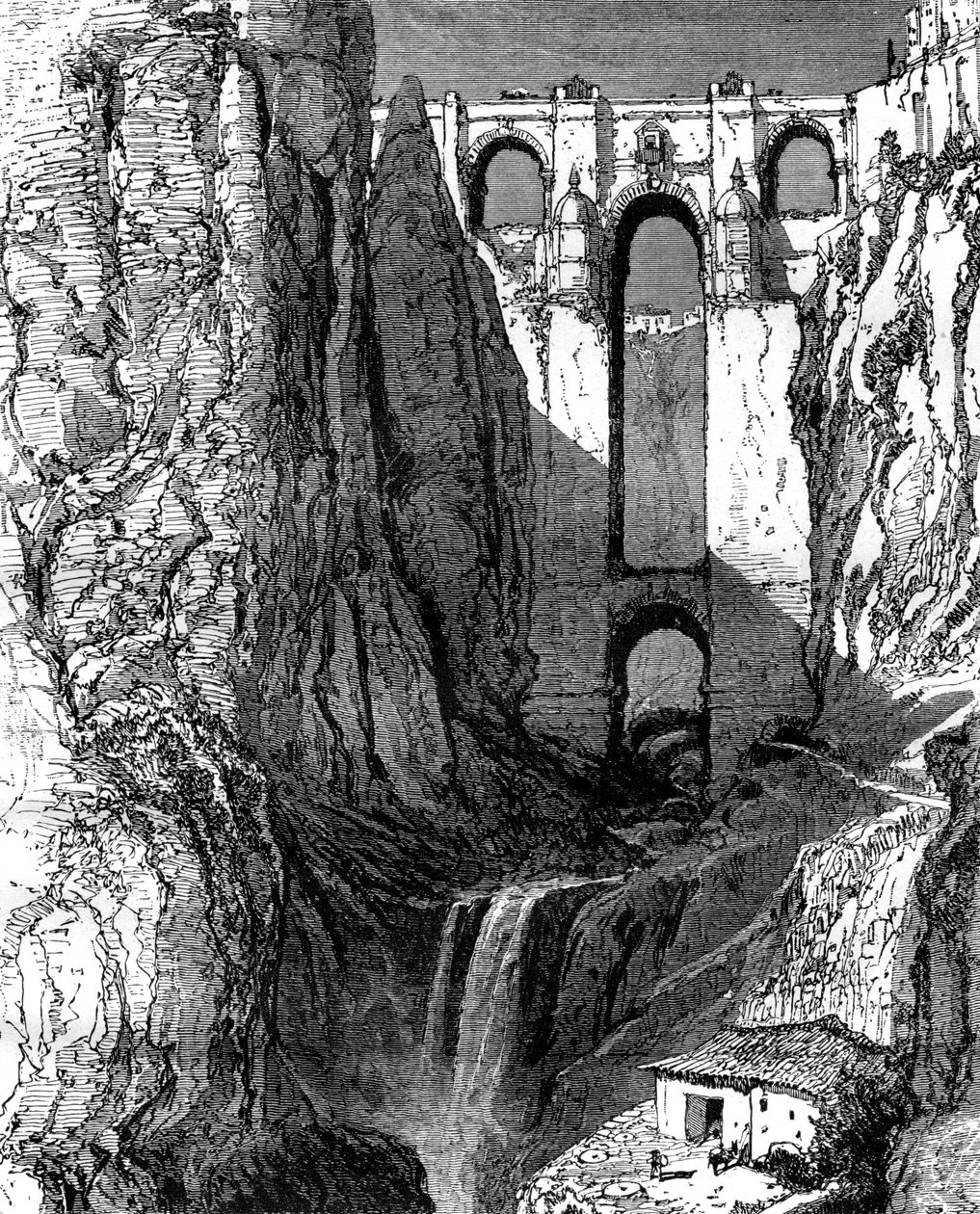 Puente Nuevo, Ronda, Espanha, século XIX. de Harry Fenn