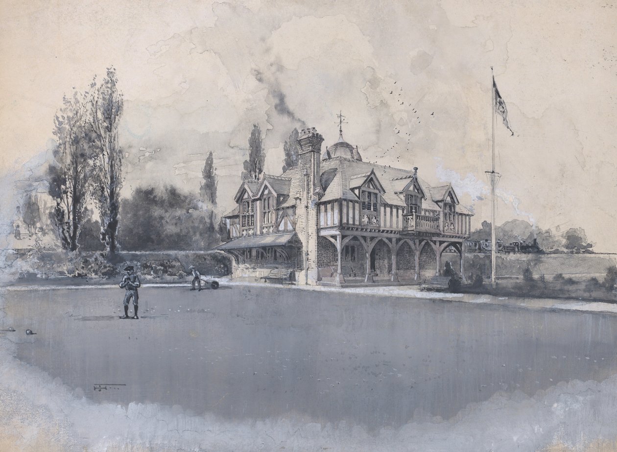 The Athletic Club em Bowling Green, ca. 1900. de Harry Fenn