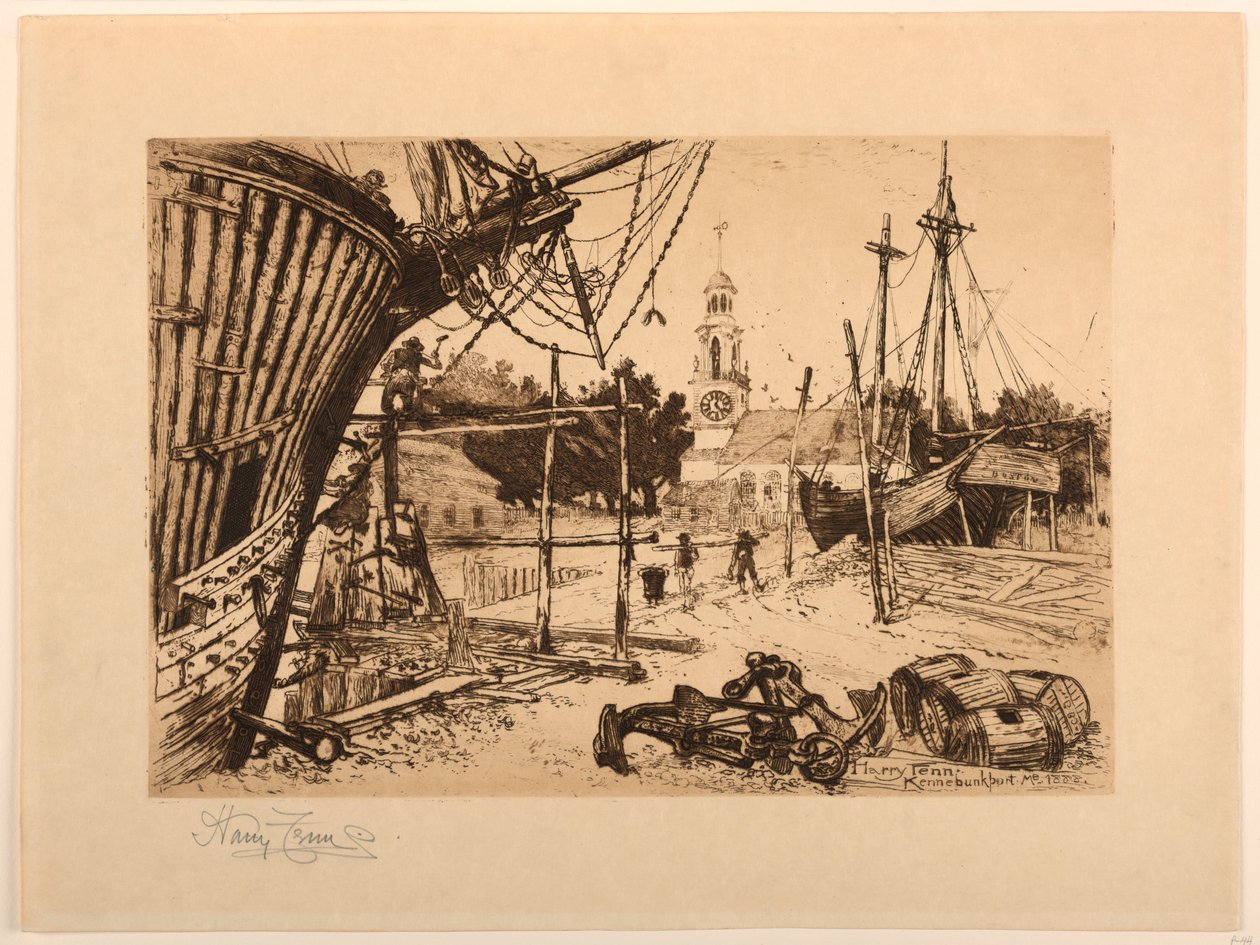 Wharf, Kennebunkport, Maine de Harry Fenn