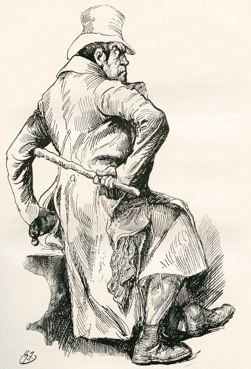 Sikes de Bill. Ilustração de Harry Furniss para o romance de Charles Dickens Oliver Twist, de The Testimonial Edition, publicado em 1910. de Harry Furniss