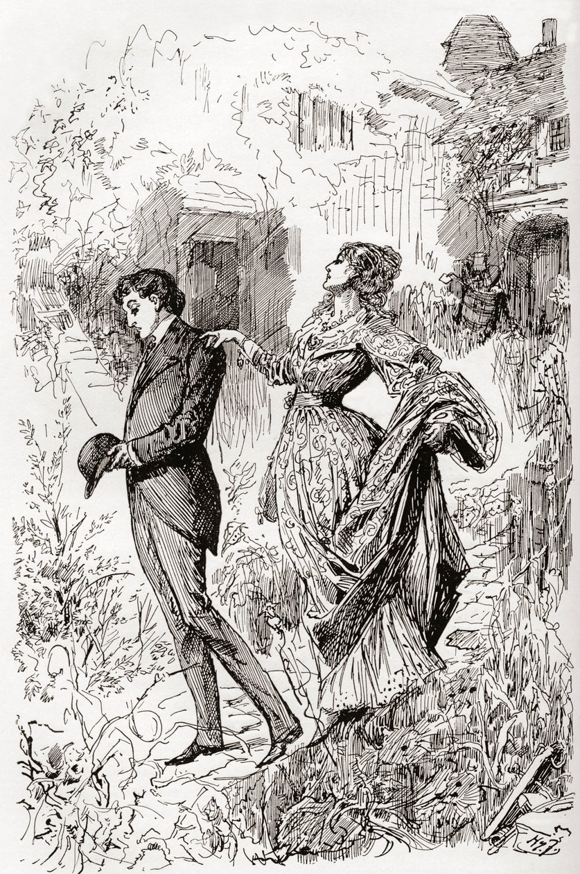 Estella e Pip no jardim da Srta. Havisham. " de Harry Furniss