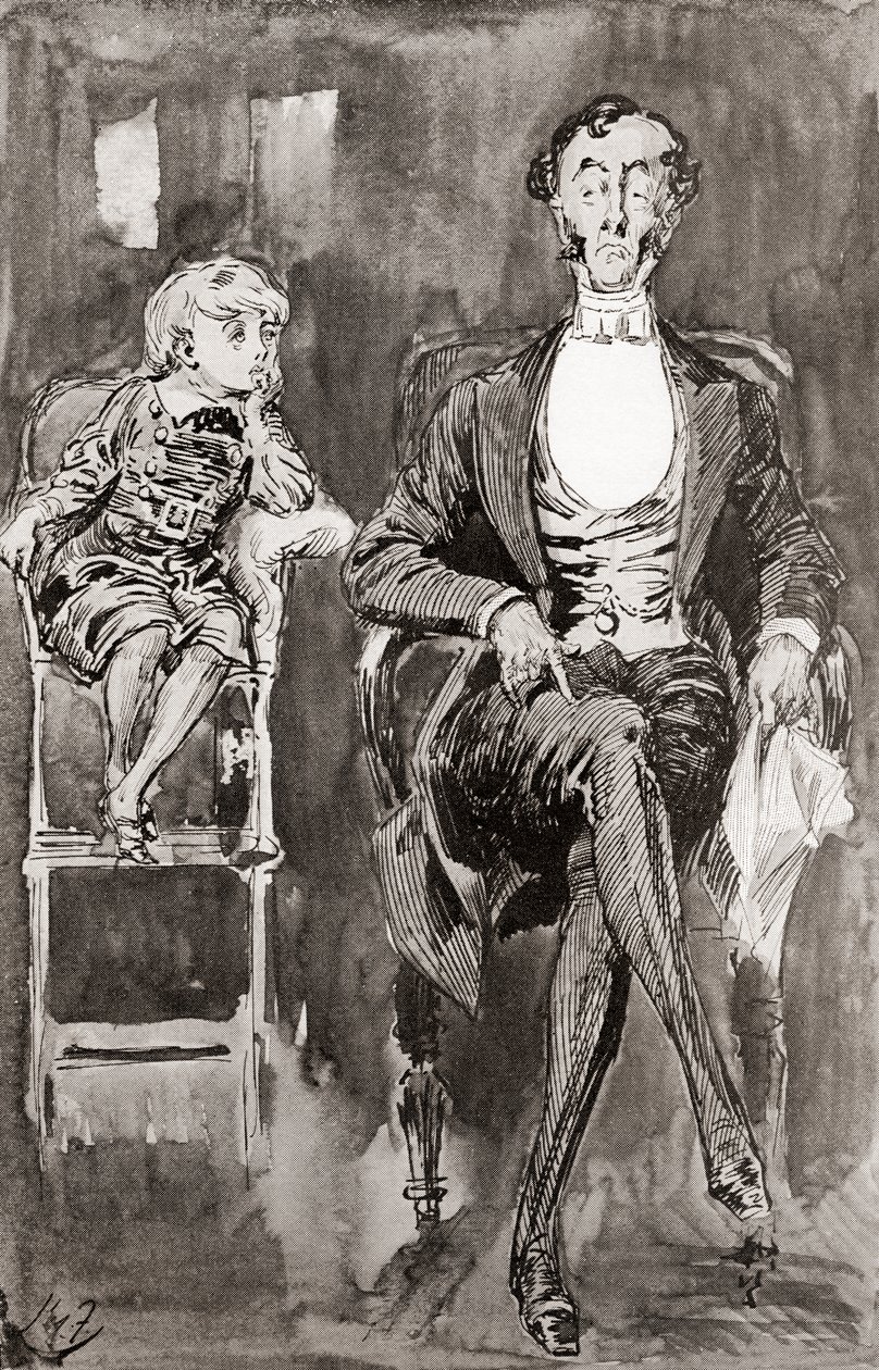 Ilustração de Harry Furniss para o romance Dombey and Son de Charles Dickens, de The Testimonial Edition, publicado em 1910. de Harry Furniss