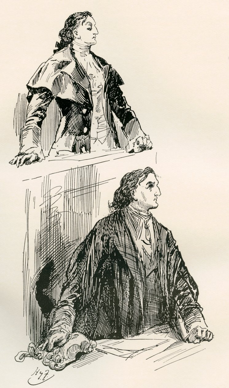 Ilustração para o romance de Charles Dickens Um Conto de duas cidades de Harry Furniss