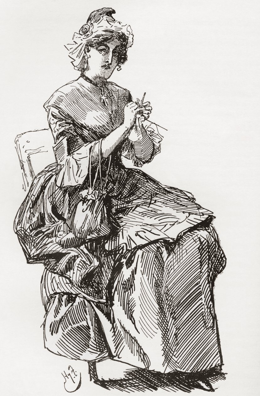 Ilustração para o romance de Charles Dickens Um Conto de duas cidades de Harry Furniss