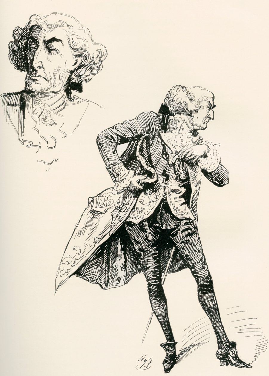 Ilustração para o romance de Charles Dickens Um Conto de duas cidades de Harry Furniss