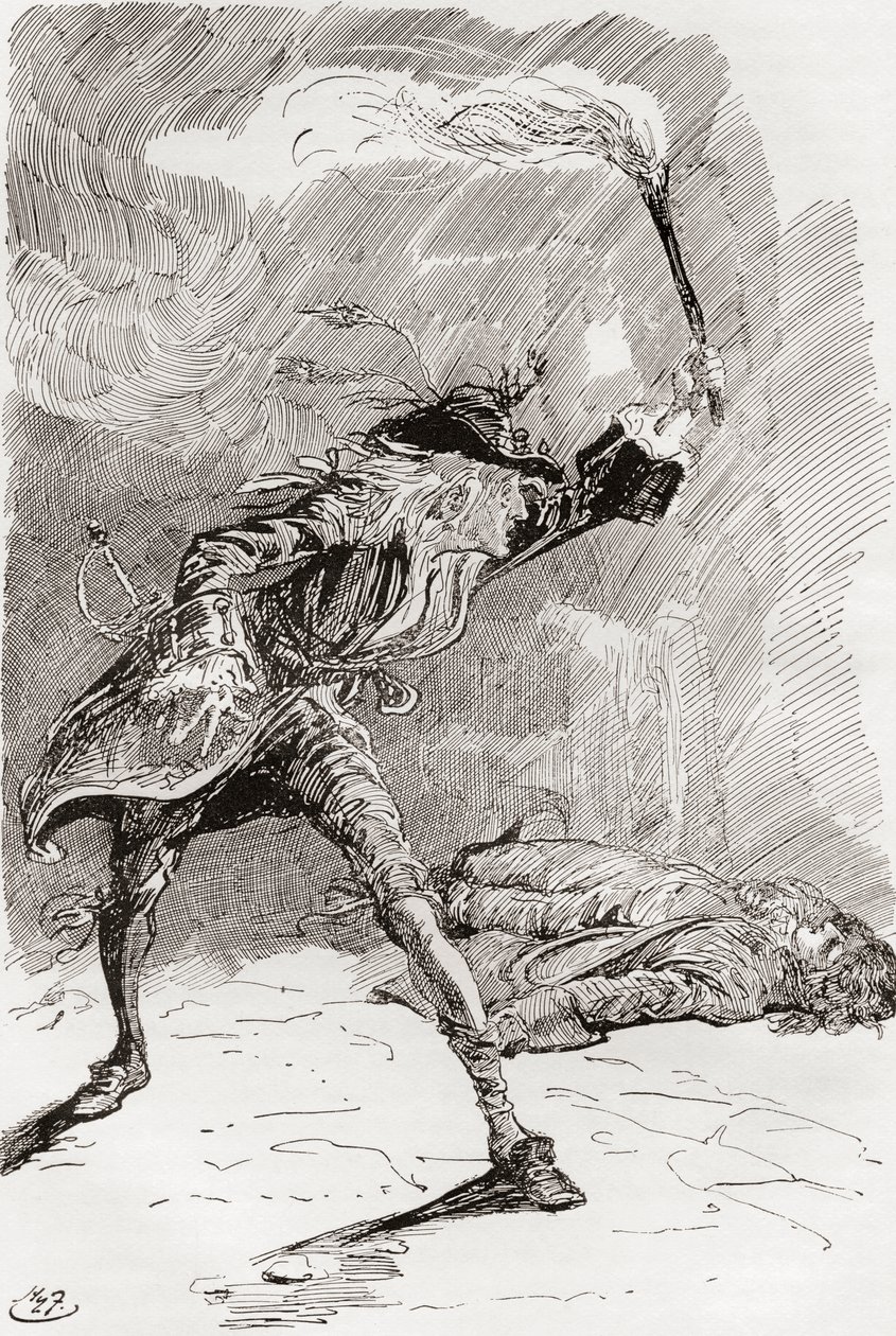 Ilustração do romance de Charles Dickens Barnaby Rudge de Harry Furniss