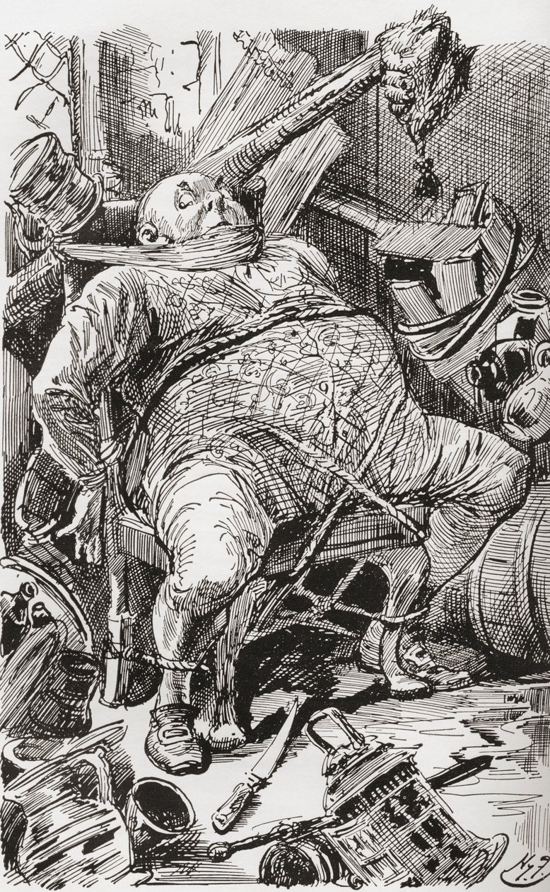 Ilustração do romance de Charles Dickens Barnaby Rudge de Harry Furniss