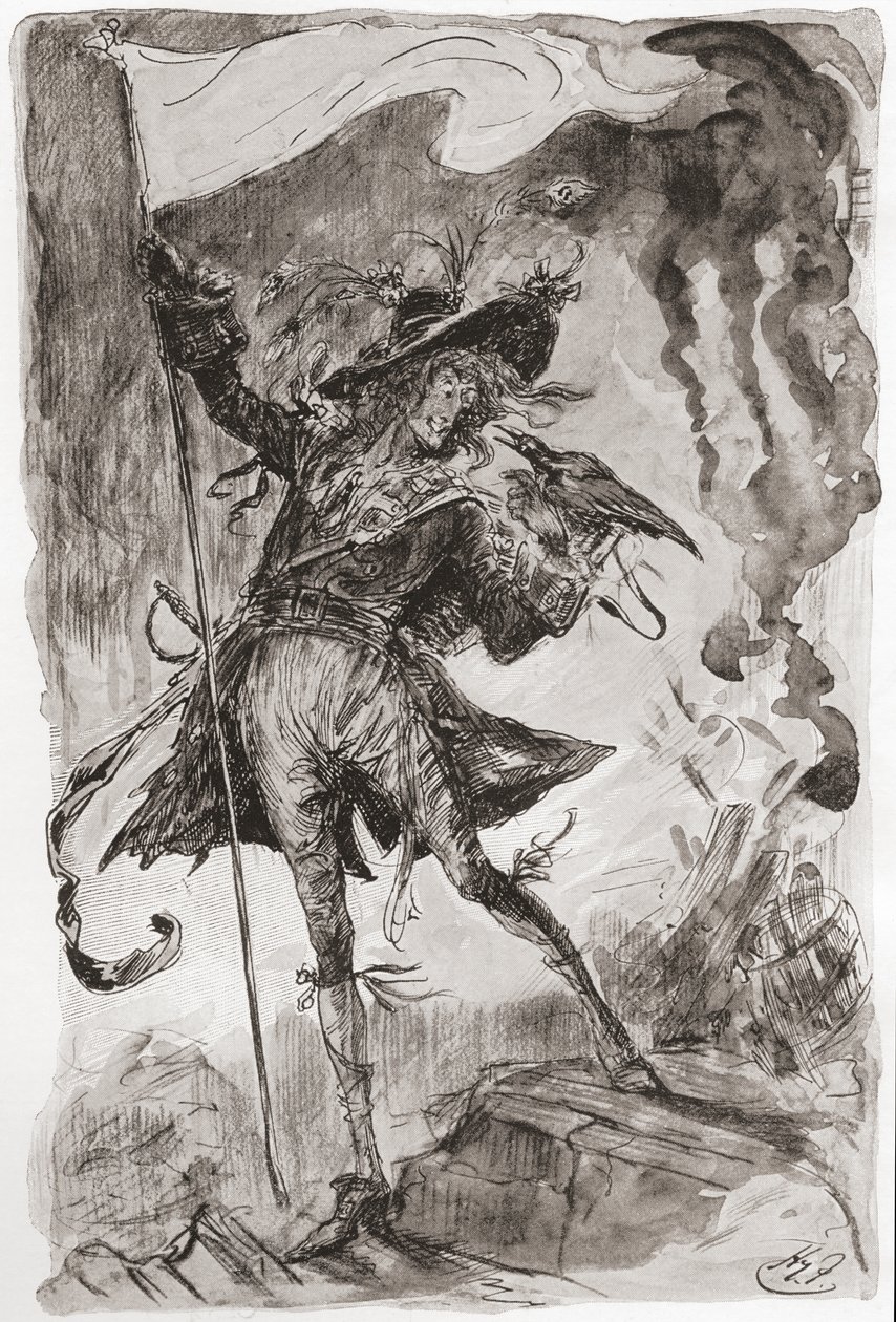 Ilustração do romance de Charles Dickens Barnaby Rudge de Harry Furniss