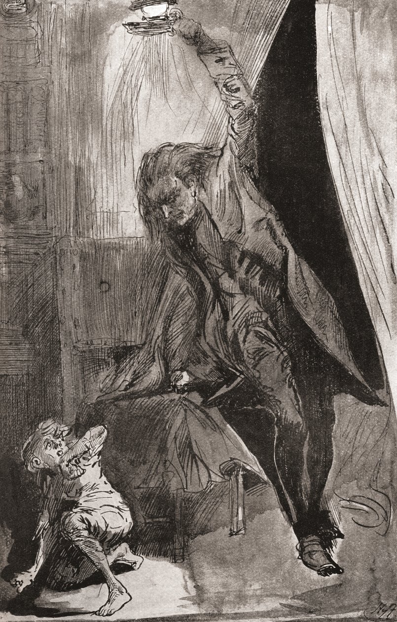 Ilustração do romance de Charles Dickens O Fantasma de Harry Furniss