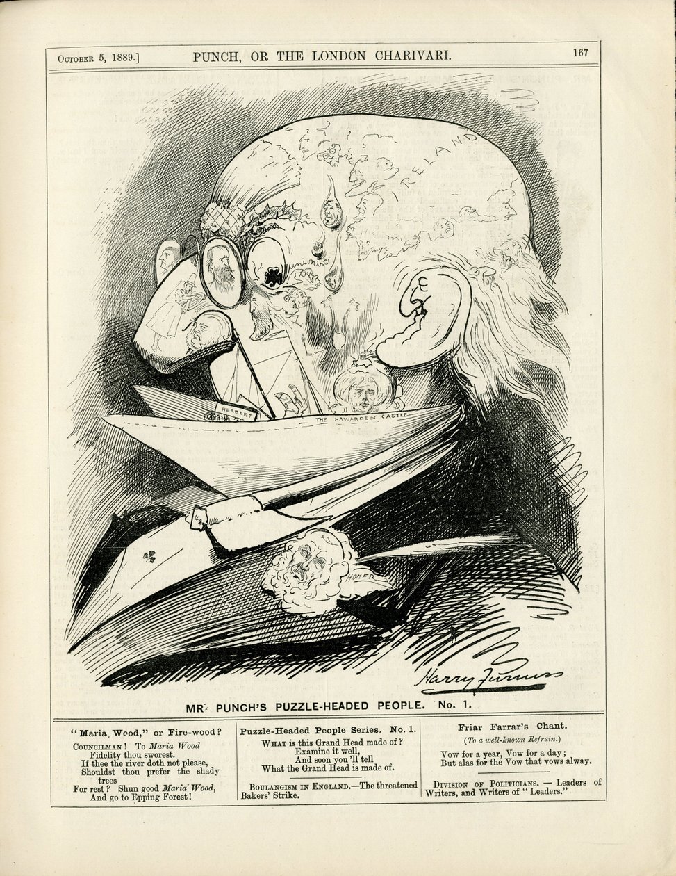 Ilustração de Harry Furniss (1854-1925) em Punch de Harry Furniss