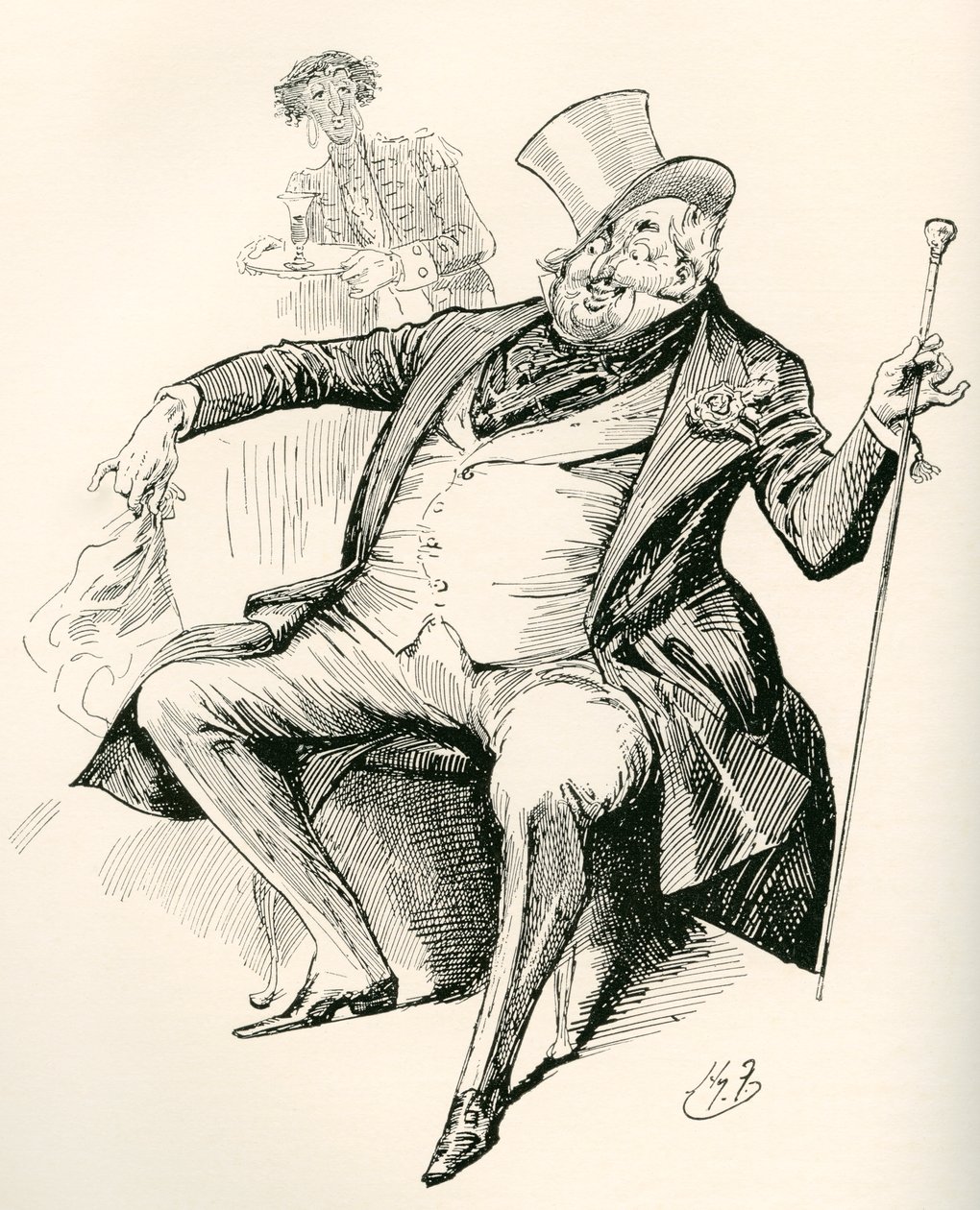 Joey B. Ilustração de Harry Furniss para o romance Dombey and Son de Charles Dickens, de The Testimonial Edition, publicado em 1910. de Harry Furniss