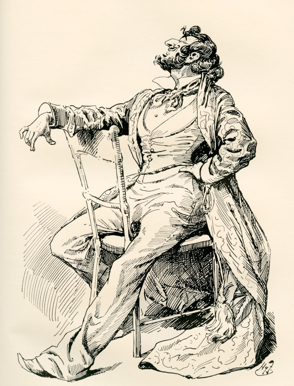 Sr. Alfred Mantalini. Ilustração de Harry Furniss para o romance de Charles Dickens Nicholas Nickleby, de The Testimonial Edition, publicado em 1910. de Harry Furniss